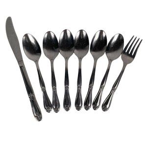 Superior Stainless USA Mixed Utensil Lot 6 Teaspoons 1 Salad Fork 1 Modern Knife